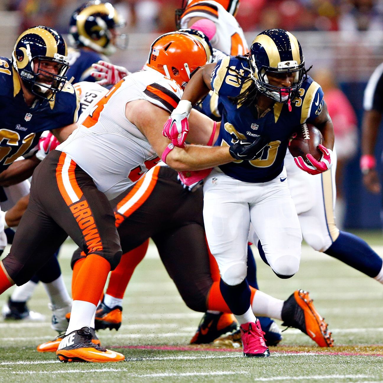 Gurley bowls over Browns, continues impressive run