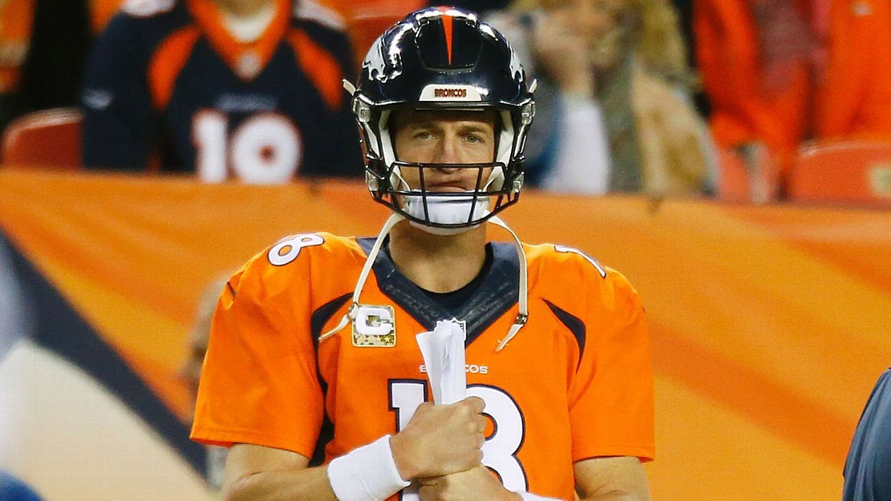 Peyton Manning at stadium, ready to help Brock Osweiler