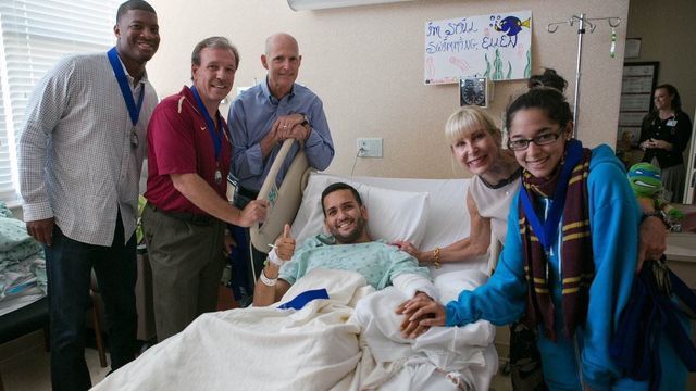 Jameis Winston visits survivors of Orlando tragedy