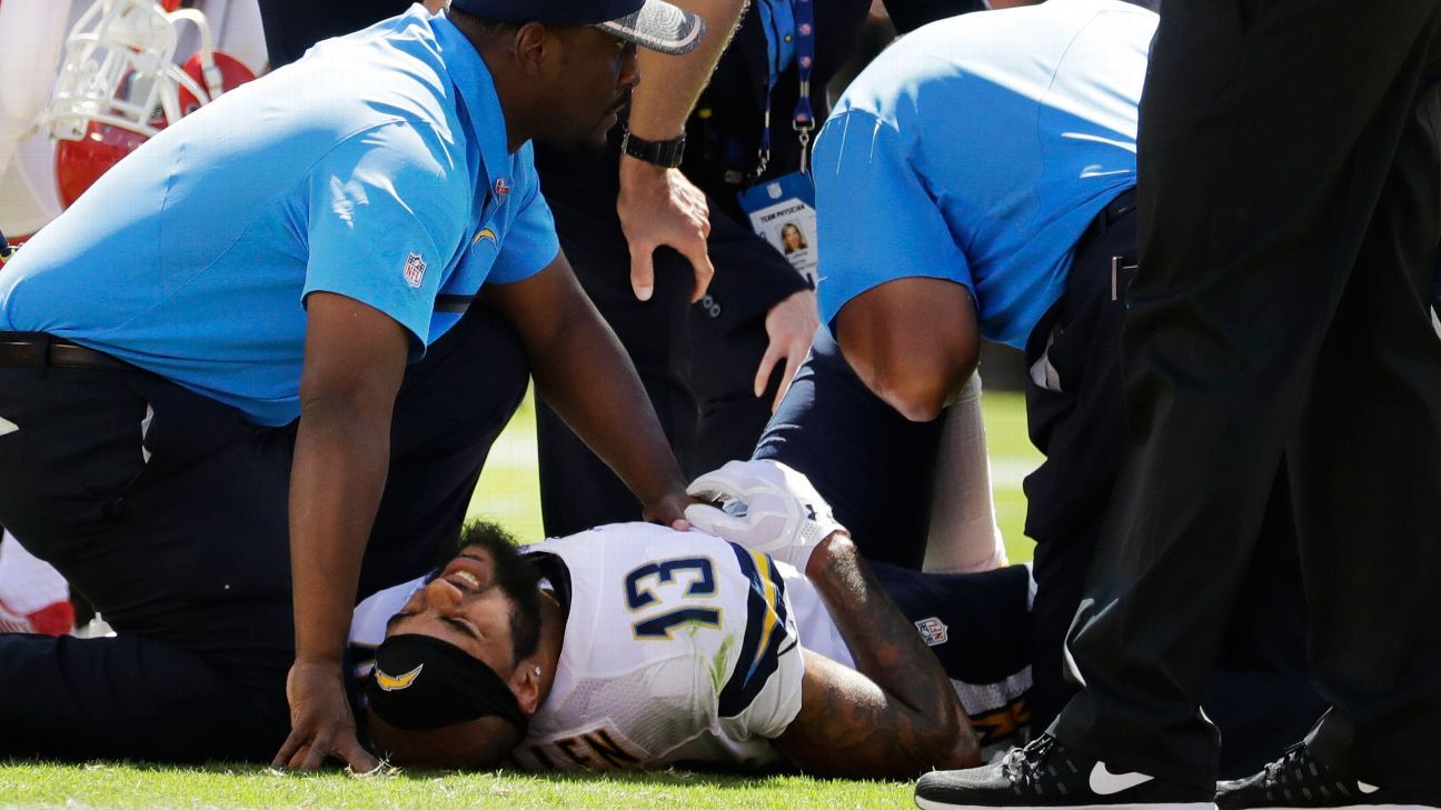 Chargers lose WR Allen for year due to ACL tear
