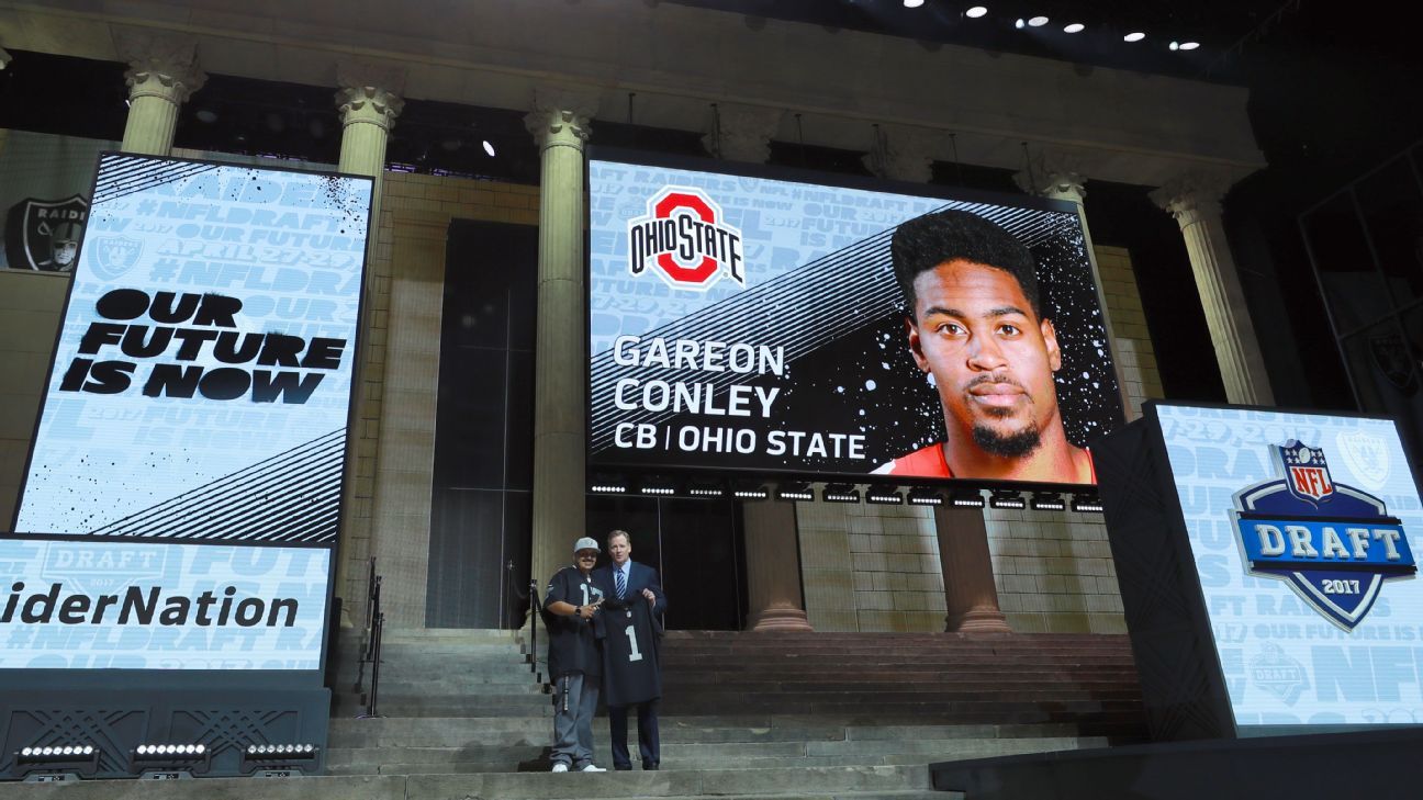 Raiders first-rounder Conley meets with police