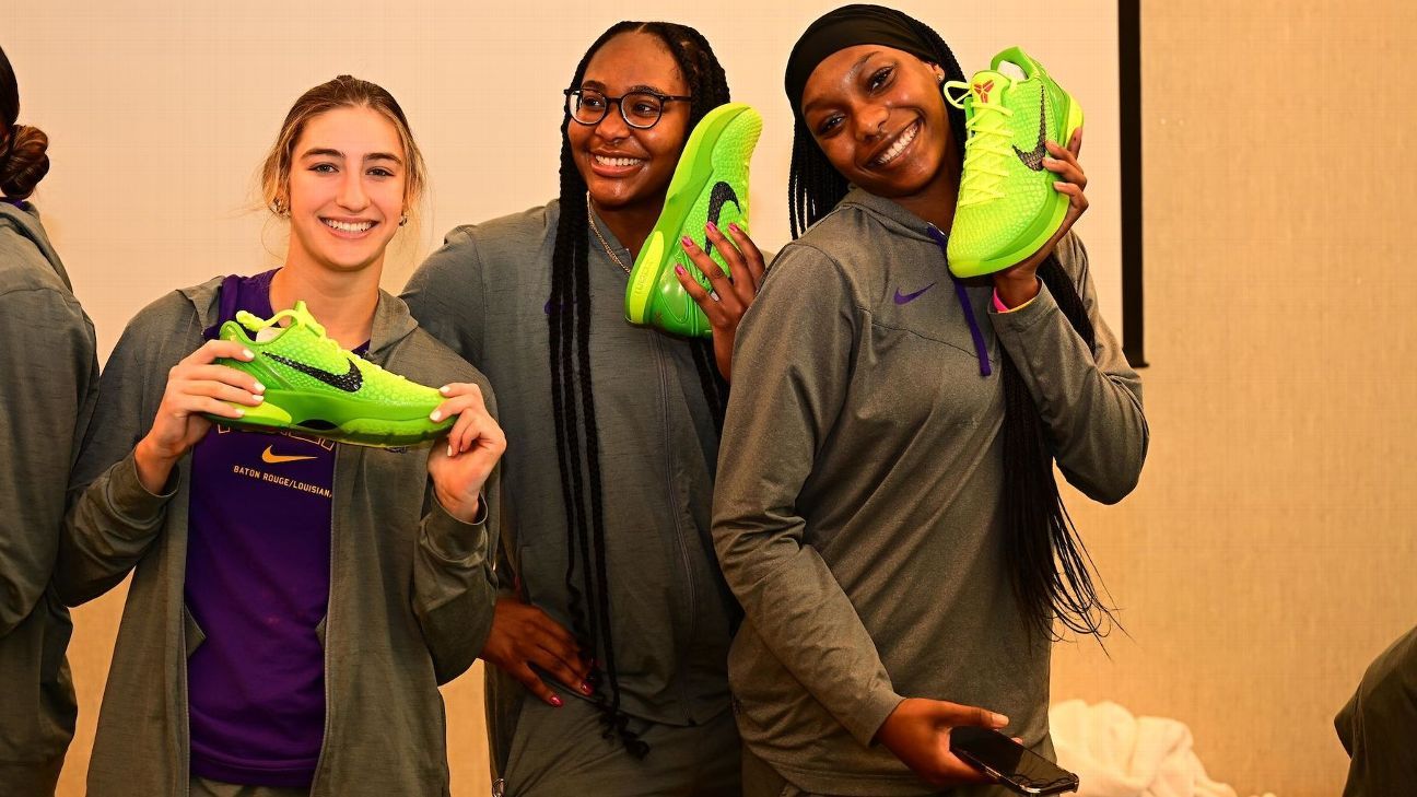 Vanessa Bryant gifts Kobe 6s to LSU women's basketball team