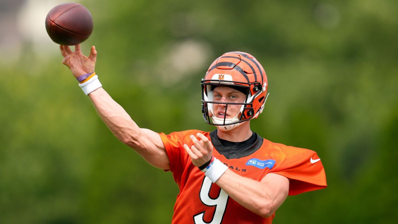 Bengals' Joe Burrow carted off practice field with calf injury - ESPN