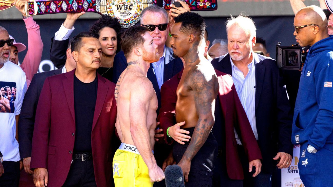 Canelo Alvarez, Jermell Charlo both weigh in at 167.4 pounds - ESPN