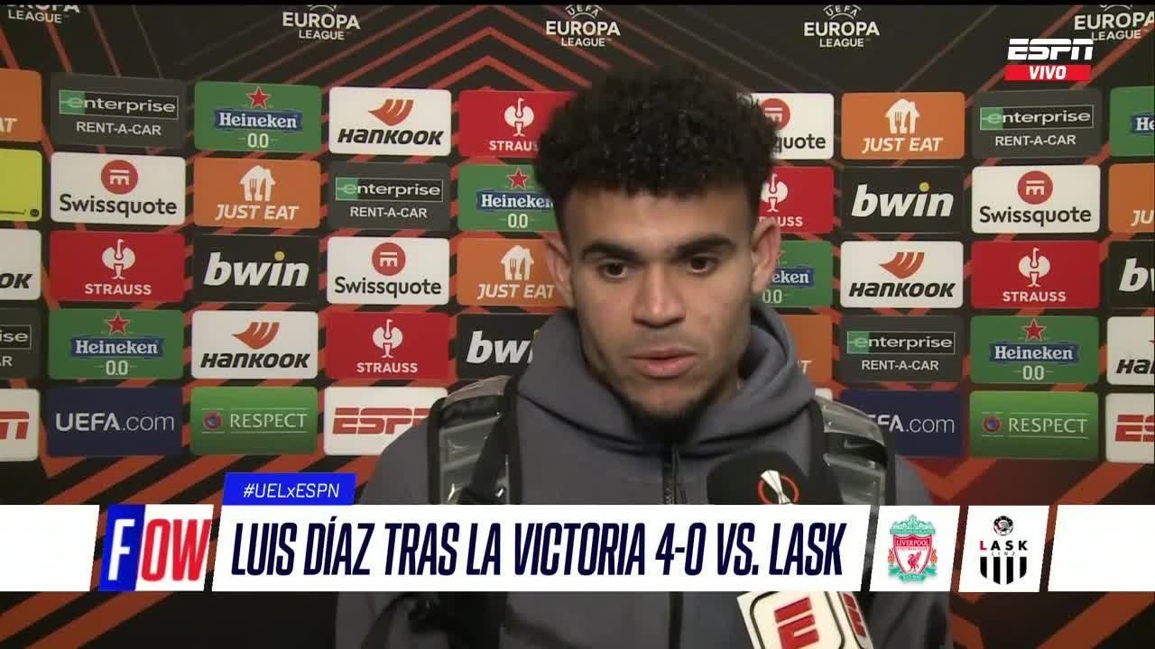 Luis Díaz habló sobre su gol de cabeza ante LASK por UEL - ESPN