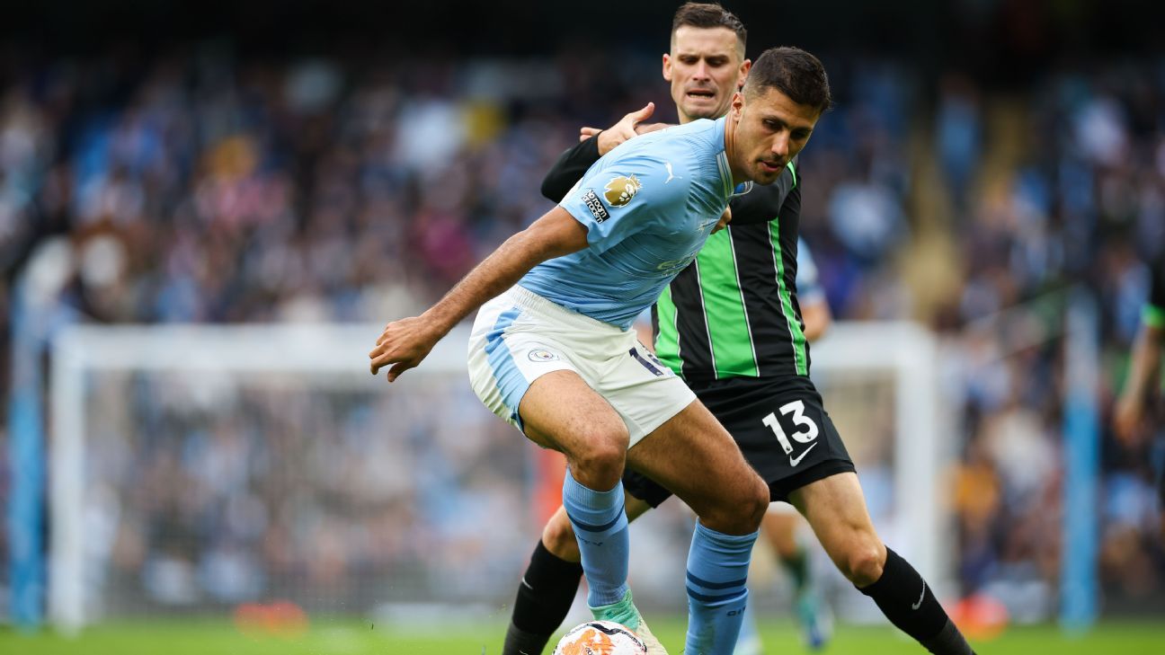 Brighton vs. Manchester City: alineaciones probables y horarios LinkText * - ESPN