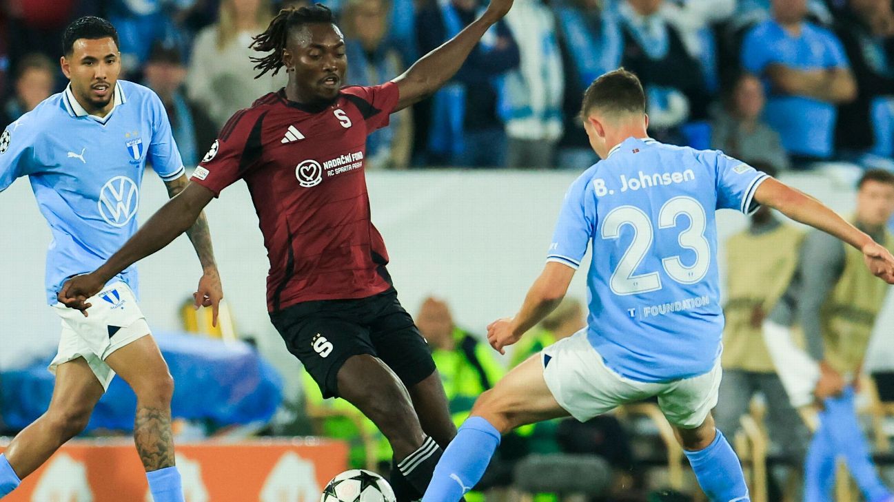 Con Sergio Peña, Malmö cayó 2-0 ante Sparta Praga en la ida de los playoffs de la Champions League - ESPN