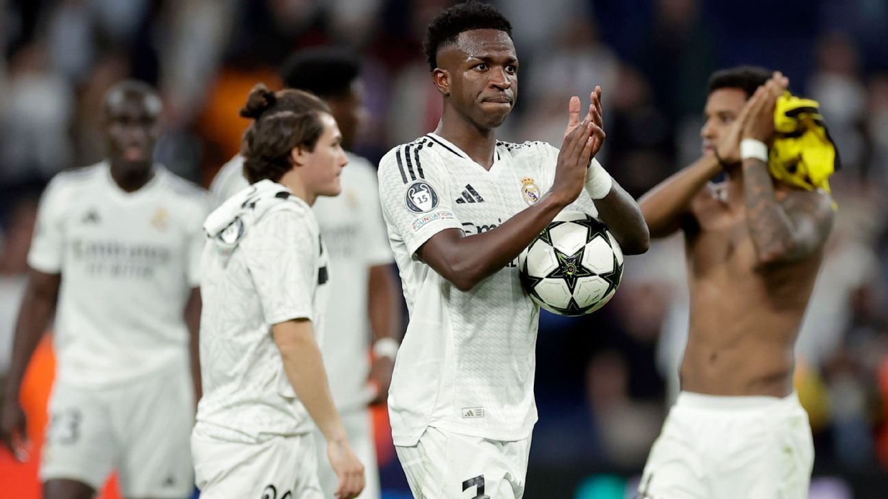 Vinicius Junior fue elegido mejor jugador de la tercera jornada de UEFA Champions League - ESPN