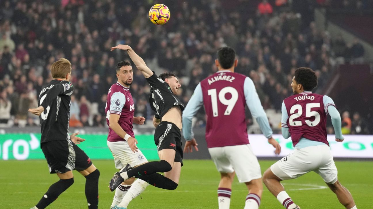 Arsenal goleó al West Ham; Edson Álvarez jugó todo el segundo tiempo - ESPN