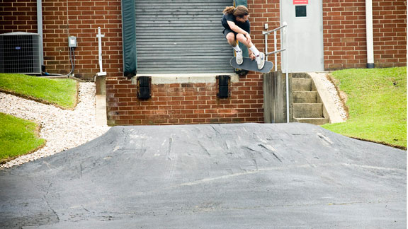 Brock tweaks a melon over a naturally occurring asphalt pyramid during Real's High Voltage summer tour.