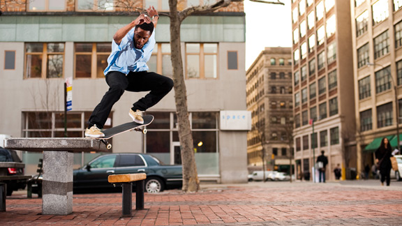 Al Davis - switch crook, NY, N.Y. Al Davis rolls with serious pop -- switch crook over the bench in Manhattan.