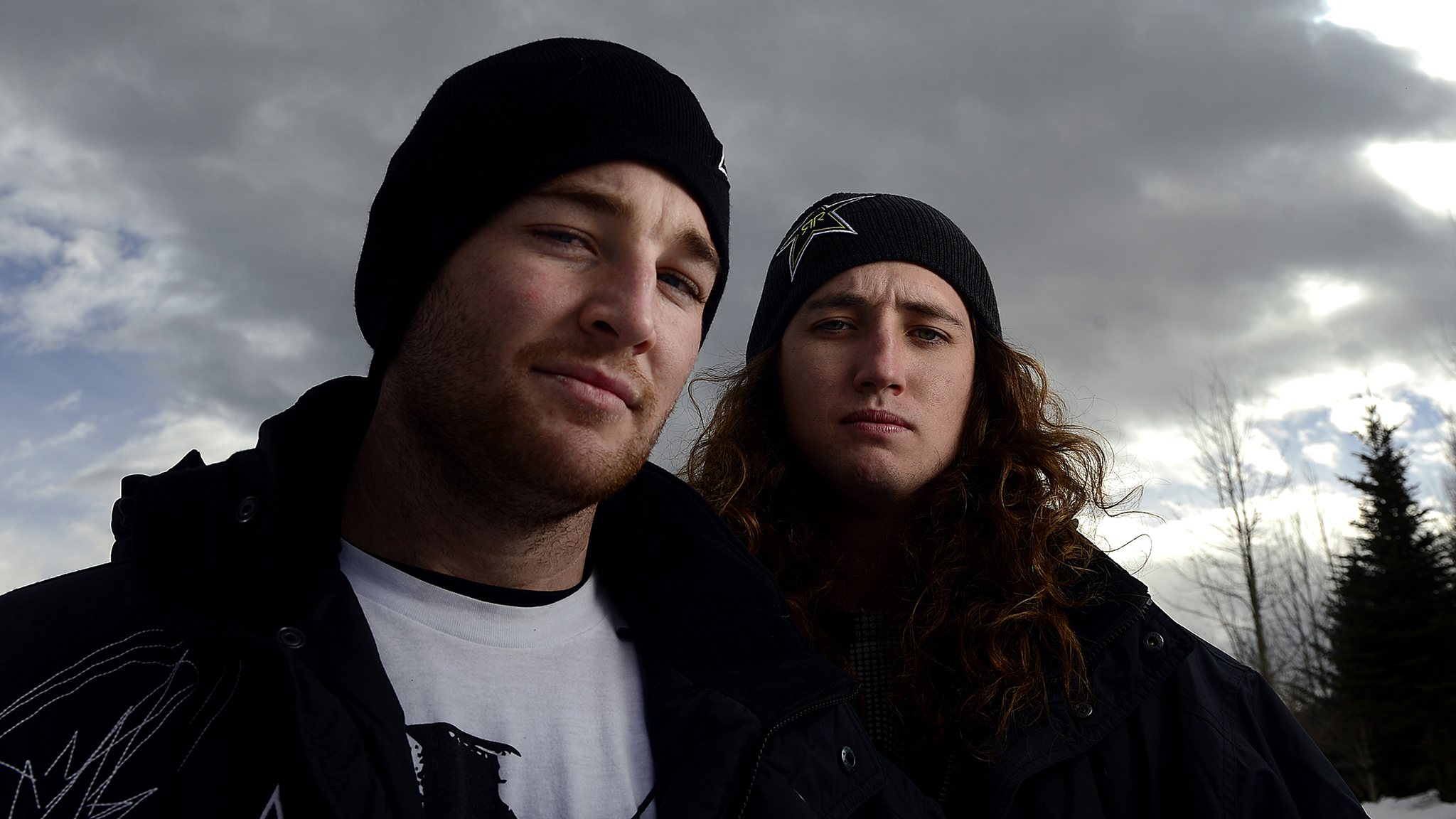 Caleb, left, and Colten Moore, right, prior to the start of X Games Aspen 2013 in January. Younger brother Colten has since returned to freestyle snowmobile riding after the death of Caleb.