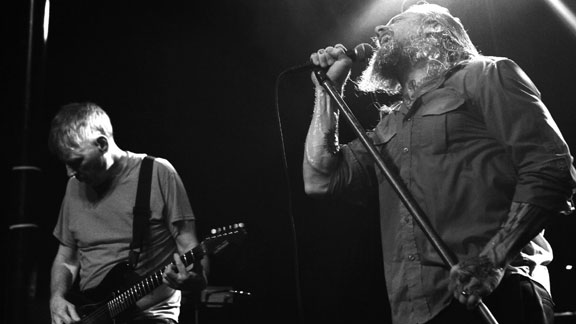 Skateboarder Mike Vallely, pictured next to guitarist Greg Ginn, is the new front man for iconic punk band Black Flag.