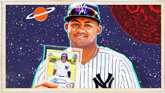 New York Yankees prospect Jasson Dominguez stars in a bold new world of  sports card prospecting - ESPN