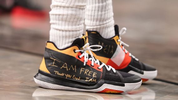 Kyrie Irving's 'Free all oppressed people' sneakers and other NBA shoes of  the week