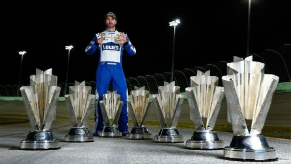 Six of Jimmie Johnson's seven NASCAR Cup Series championships were won under the Chase format.