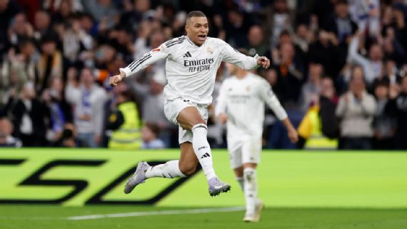 Kylian Mbappé celebrates a goal