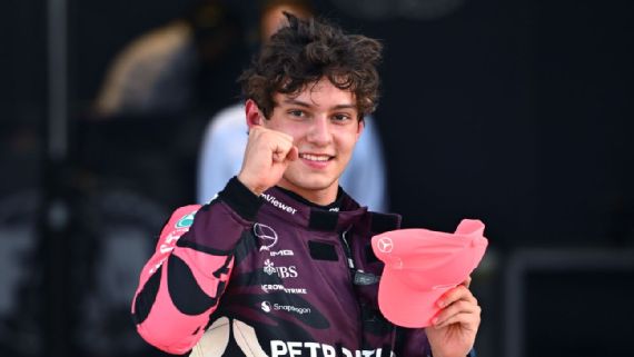 Andrea Kimi Antonelli in Mercedes car