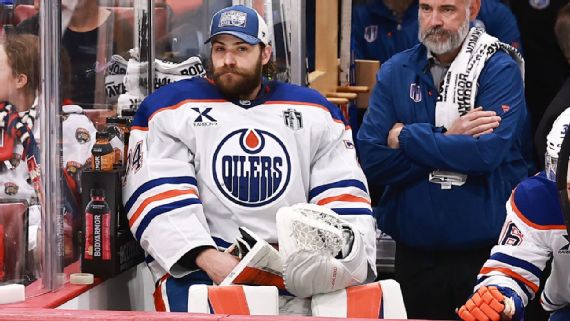 Stuart Skinner ​after being pulled