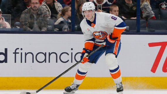 Noah Dobson on the ice