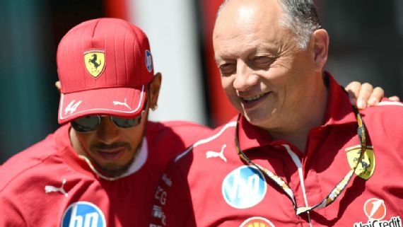 Fred Vasseur and Lewis Hamilton