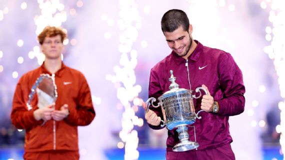 Sinner was defeated by Carlos Alcaraz at the US Open -- on Sinner's specialty, the hard court.