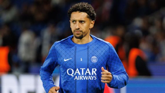 Marquinhos is set to miss Paris Saint-Germain's Champions League clash with <a href=