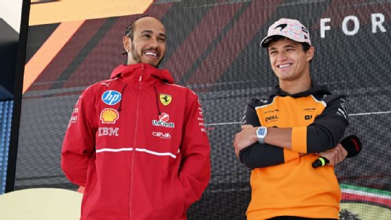 Lando Norris said he would love to race against Lewis Hamilton more often.