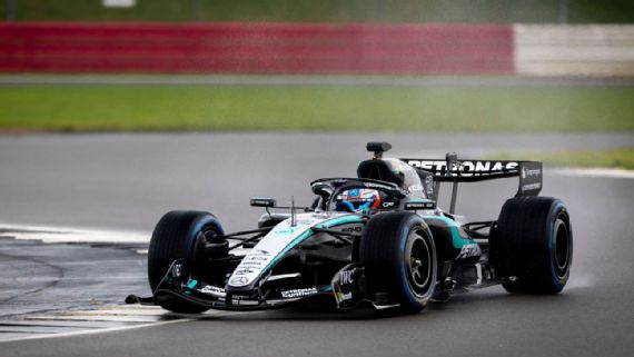 Kimi Antonelli on track at Silverstone in the W17