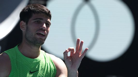 Carlos Alcaraz in action