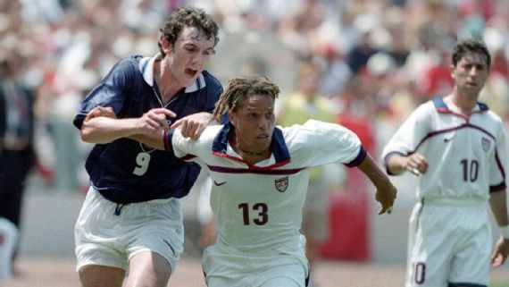 La camiseta local de Estados Unidos en el Mundial 1998