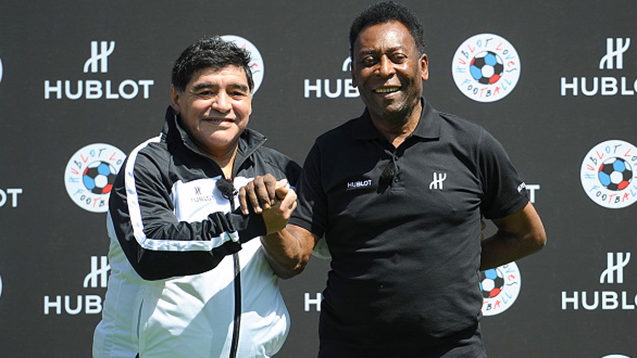 Pele & Maradona meet in 'moment of peace' before Euro 2016