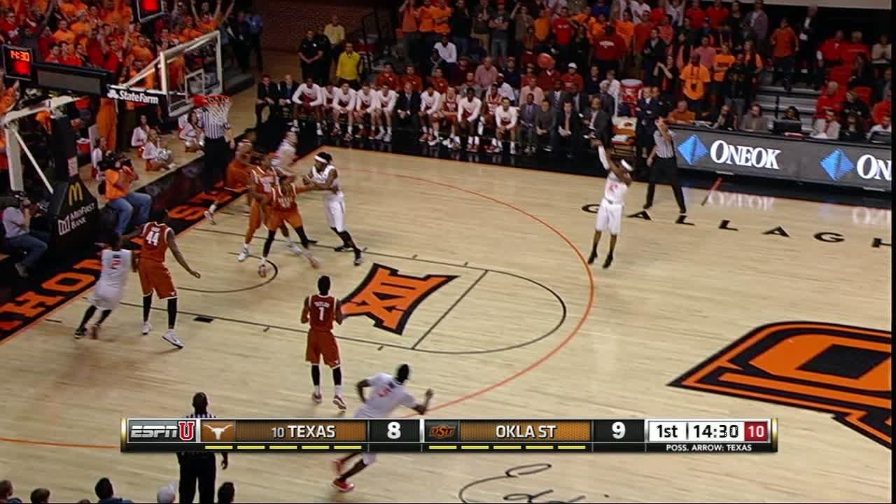 1H OKST A. Hickey Jr. made Three Point Jumper. Assisted by L. Nash ...