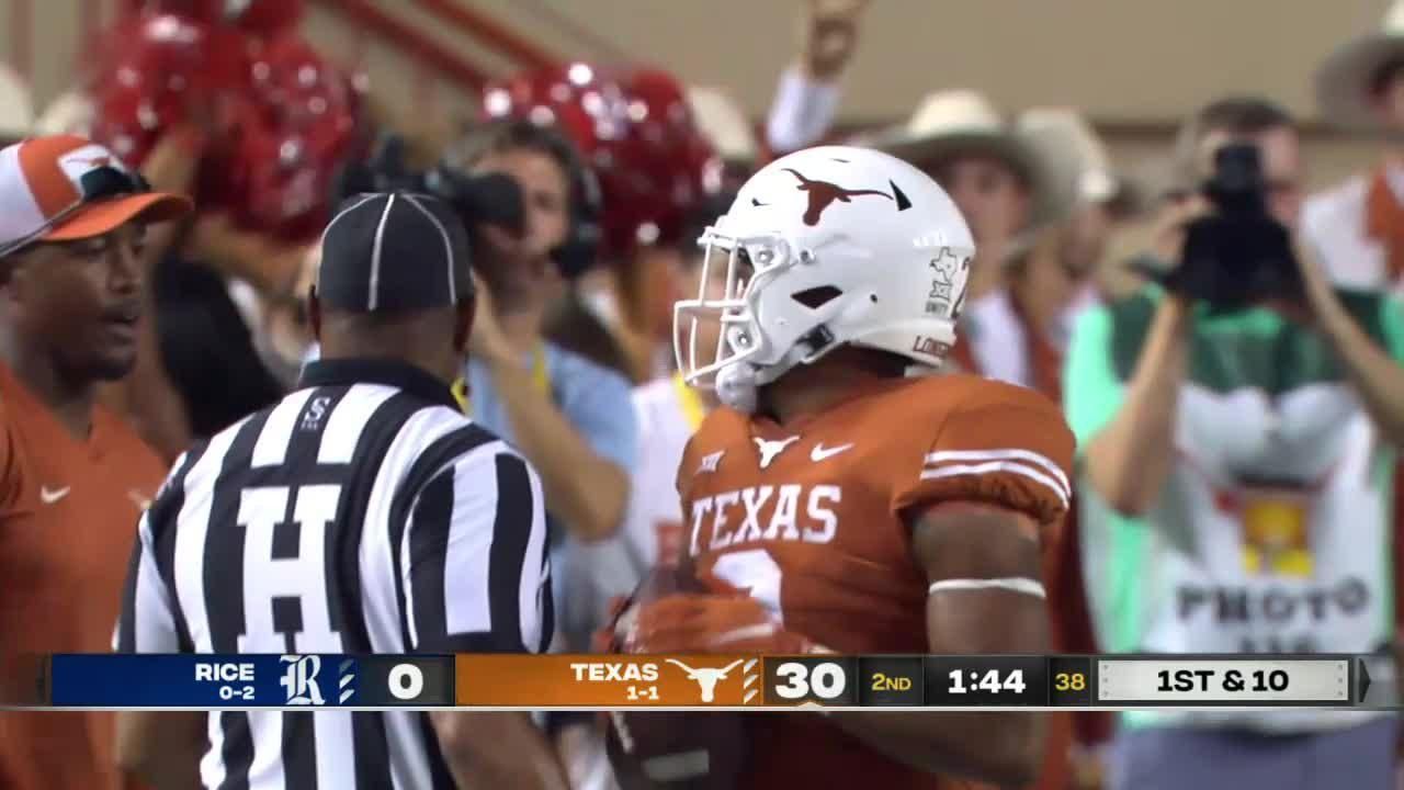 Roschon Johnson reverses field for big rush vs. Rice - ESPN Video