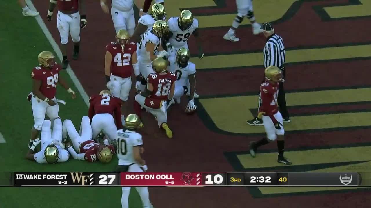 End zone christian turner scores 3 yard rushing td vs boston college