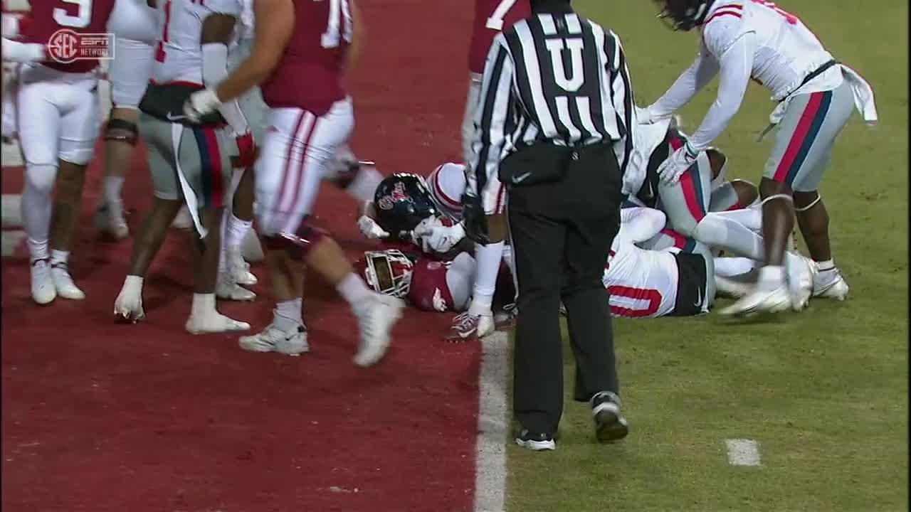 Touchdown Raheim Sanders Scores Vs Ole Miss Espn Video