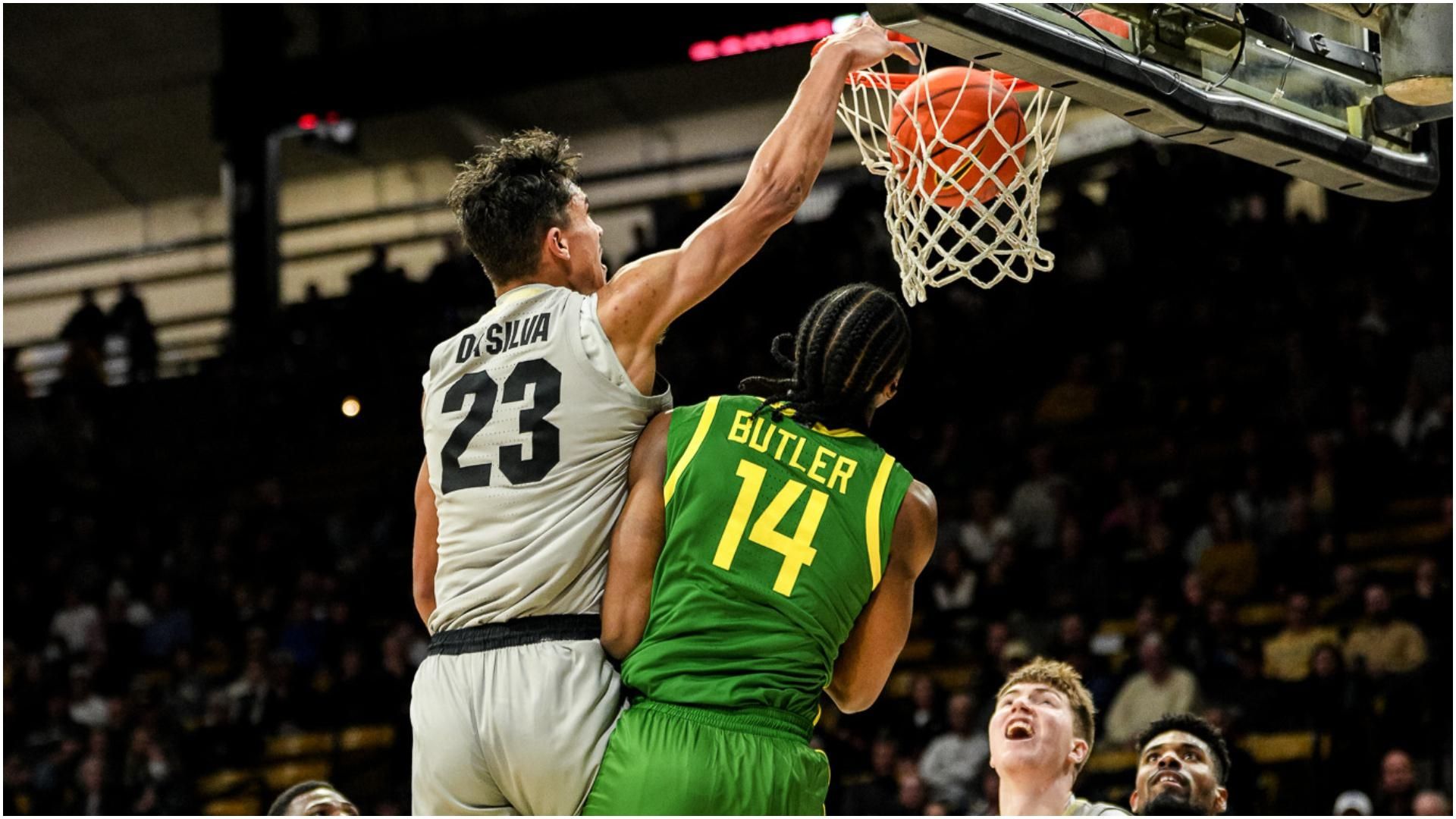 Colorado's Tristan da Silva hammers home dunk on defender ESPN Video