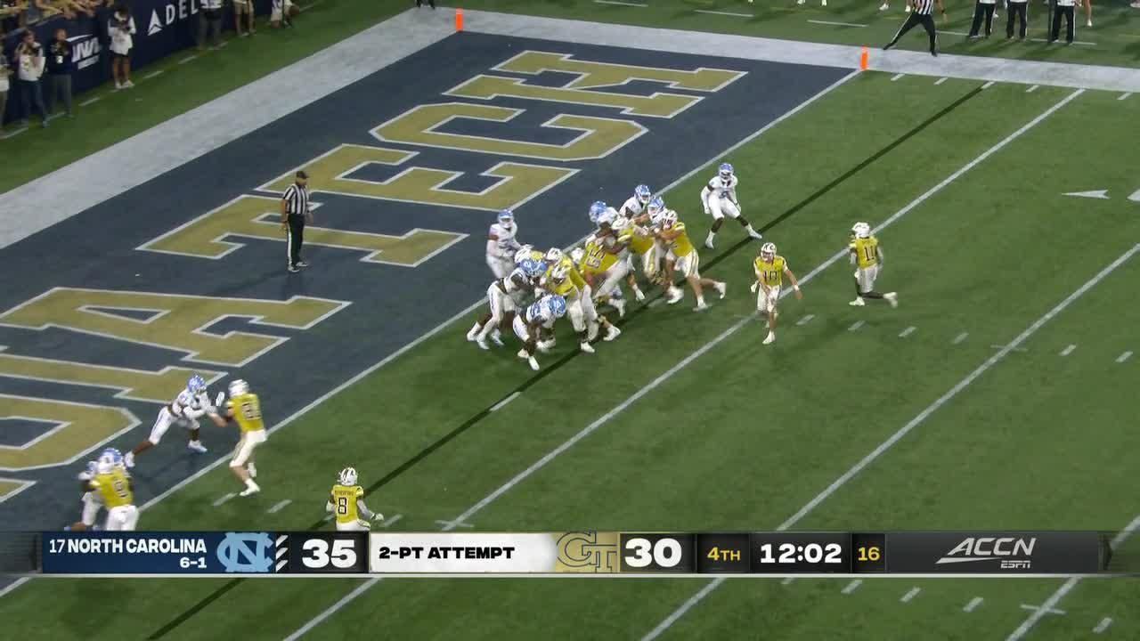 Malik Rutherford with a Two-Point Conversion vs. North Carolina Tar ...