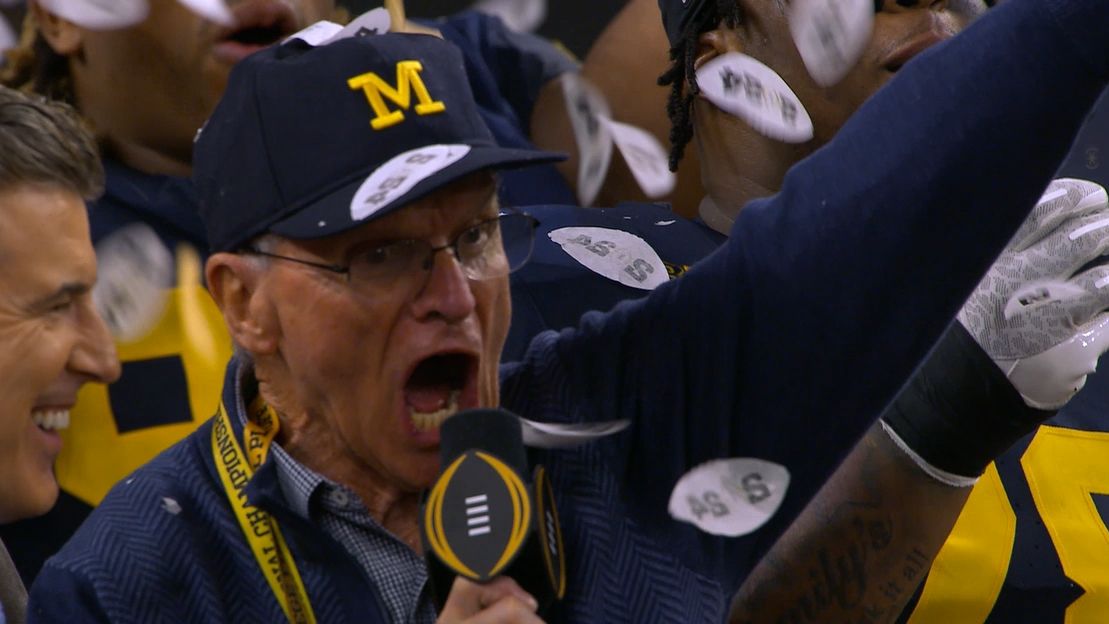 Jack Harbaugh has one simple question after Michigan CFP title - ESPN Video