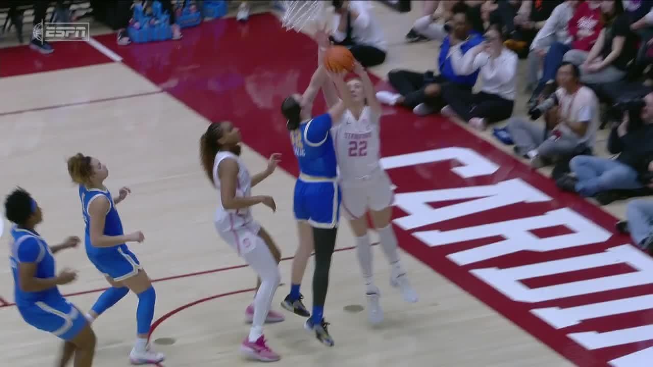 Cameron Brink rises to block the shot - ESPN Video