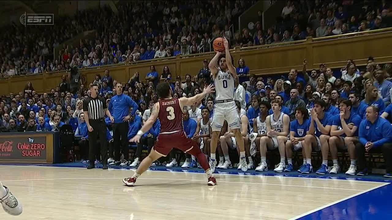 Jared McCain splashes a triple from the corner for Duke - ESPN Video