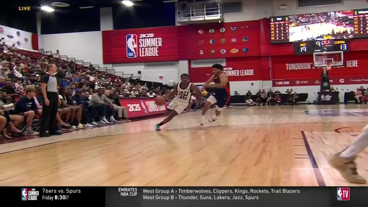 Max Abmas fights off defender for and-1 - ESPN Video