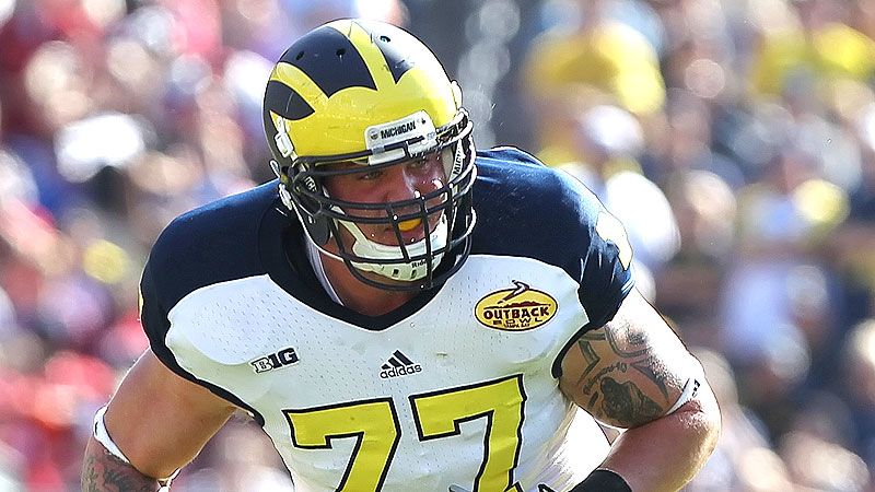 Michigan's Taylor Lewan not an Outland Trophy semifinalist, and Brady Hoke  isn't thrilled about it 