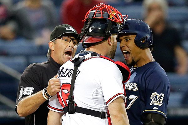 Benches clear during Milwaukee Brewers-Atlanta Braves game - ESPN