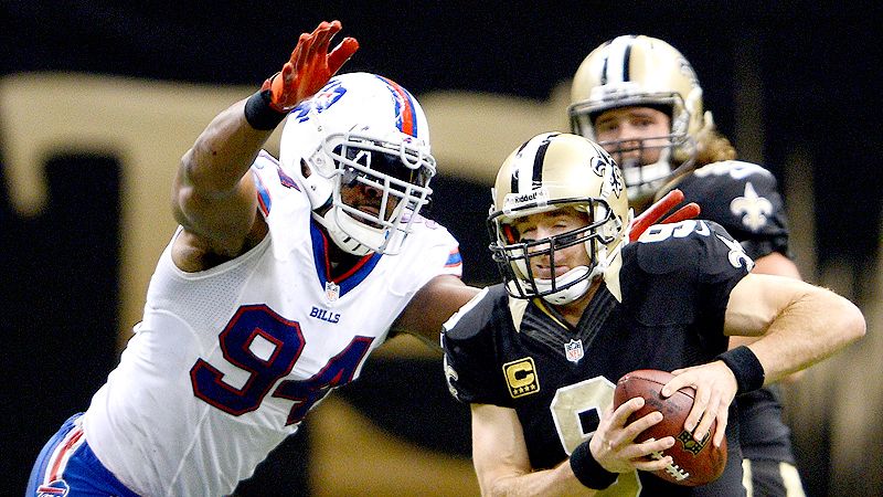 Buffalo Bills defensive end Mario Williams (94) watches as New