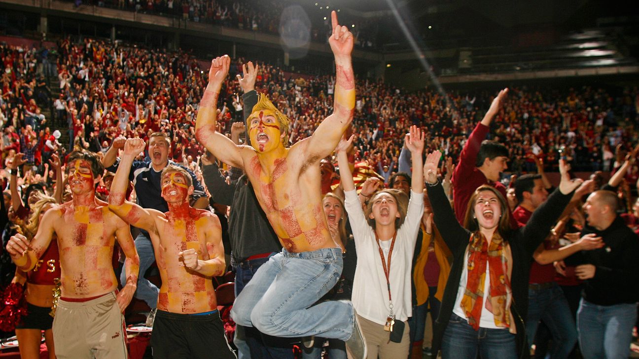 Florida State fans celebrate in Tallahassee.