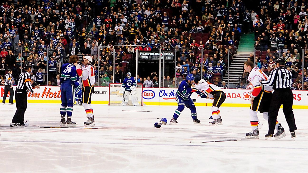 Canucks vs Flames late game brawl : r/hockey