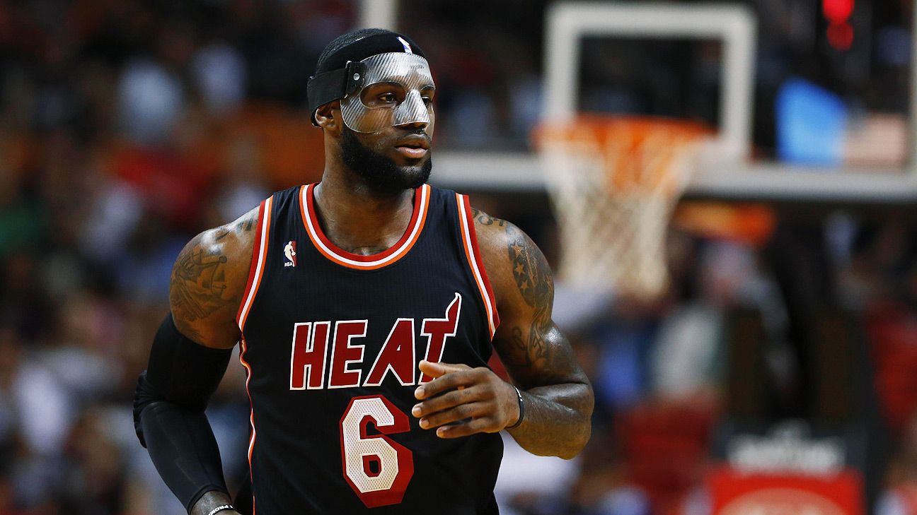 Who remembers when LBJ wore the black mask? 👑  Lebron james miami heat,  Lebron james, Lebron james mask