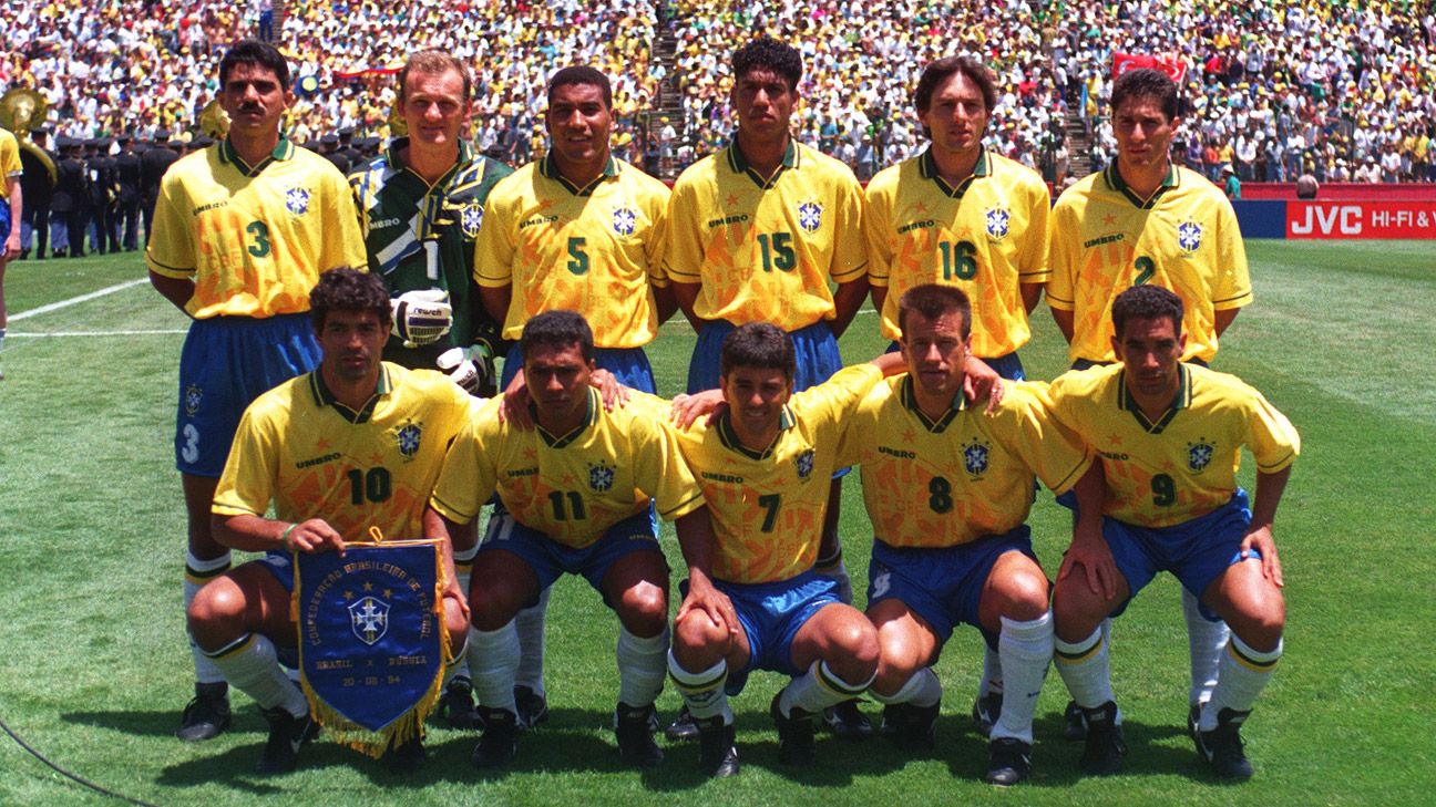 World Cup 1994 Leonardo 16 Home Brazil Football Name set  for National shirt 