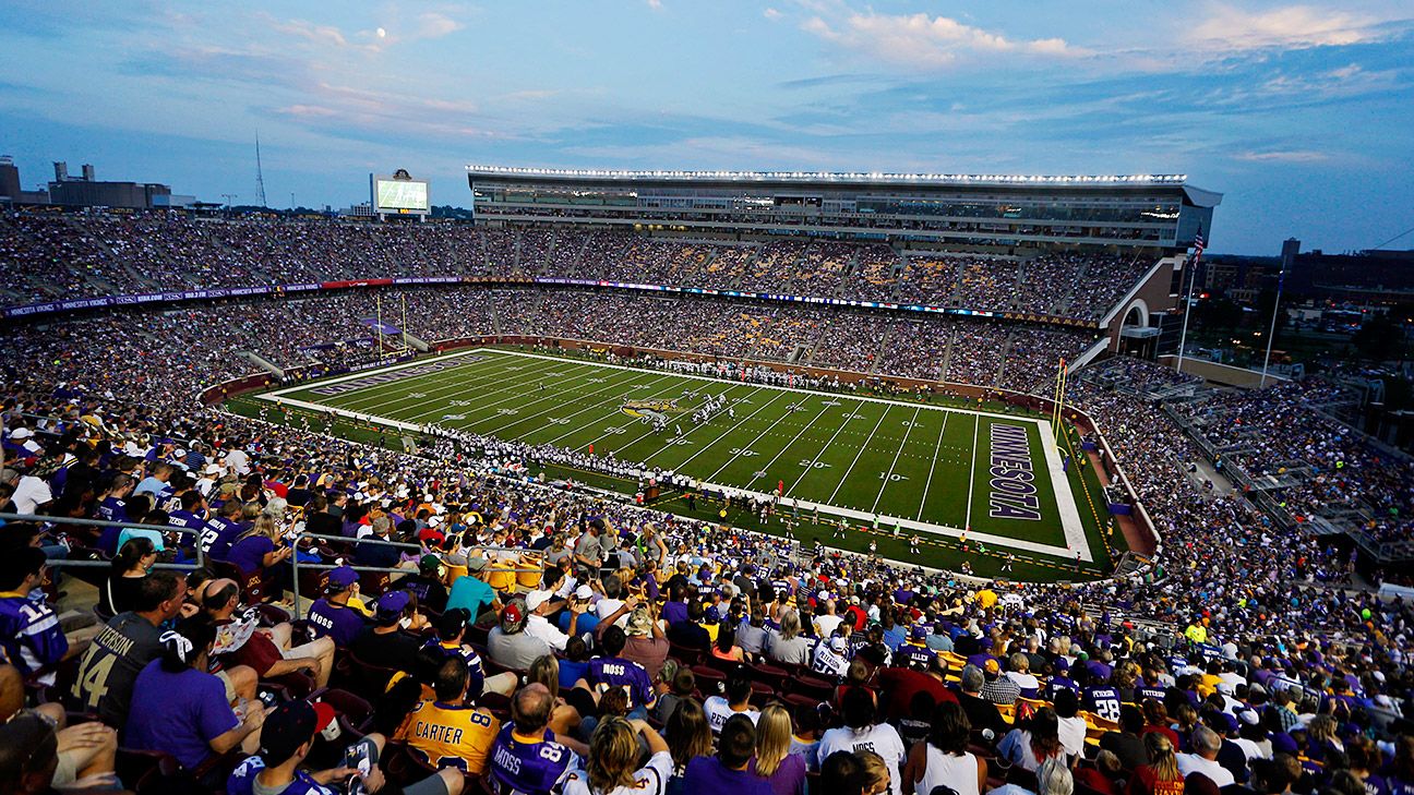 Minnesota Vikings football game at TCF Bank Stadium in Minneapolis,  Minnesota.